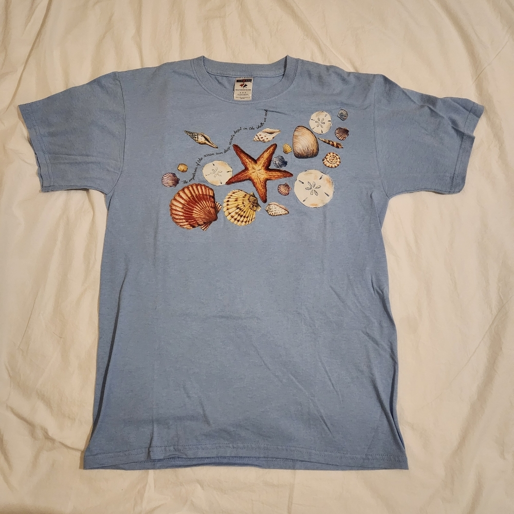 Vintage Light Blue Shell T Shirt